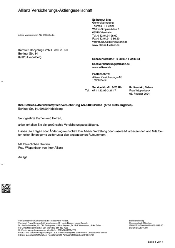 Haftpflichtversicherung