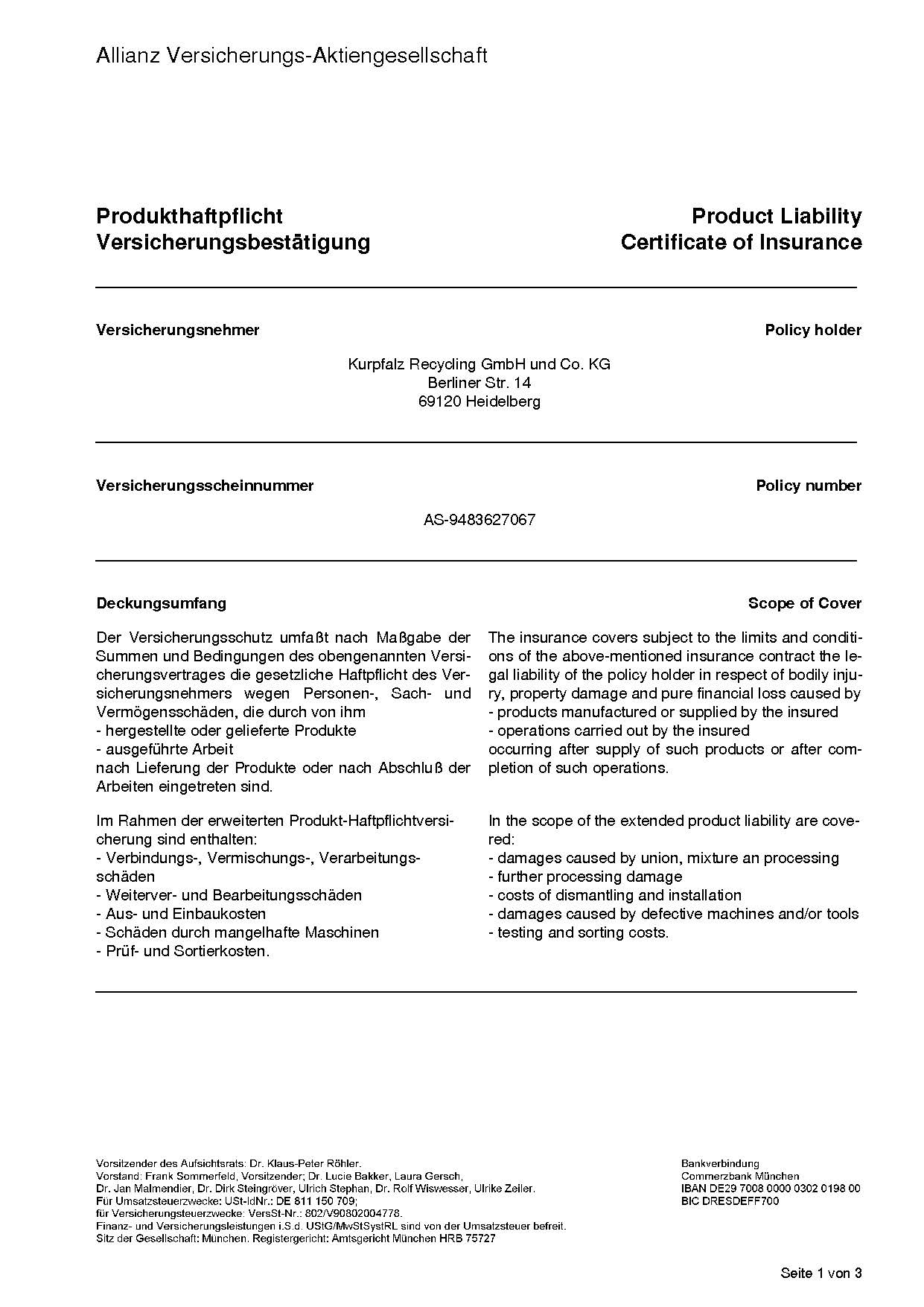 Haftpflichtversicherung