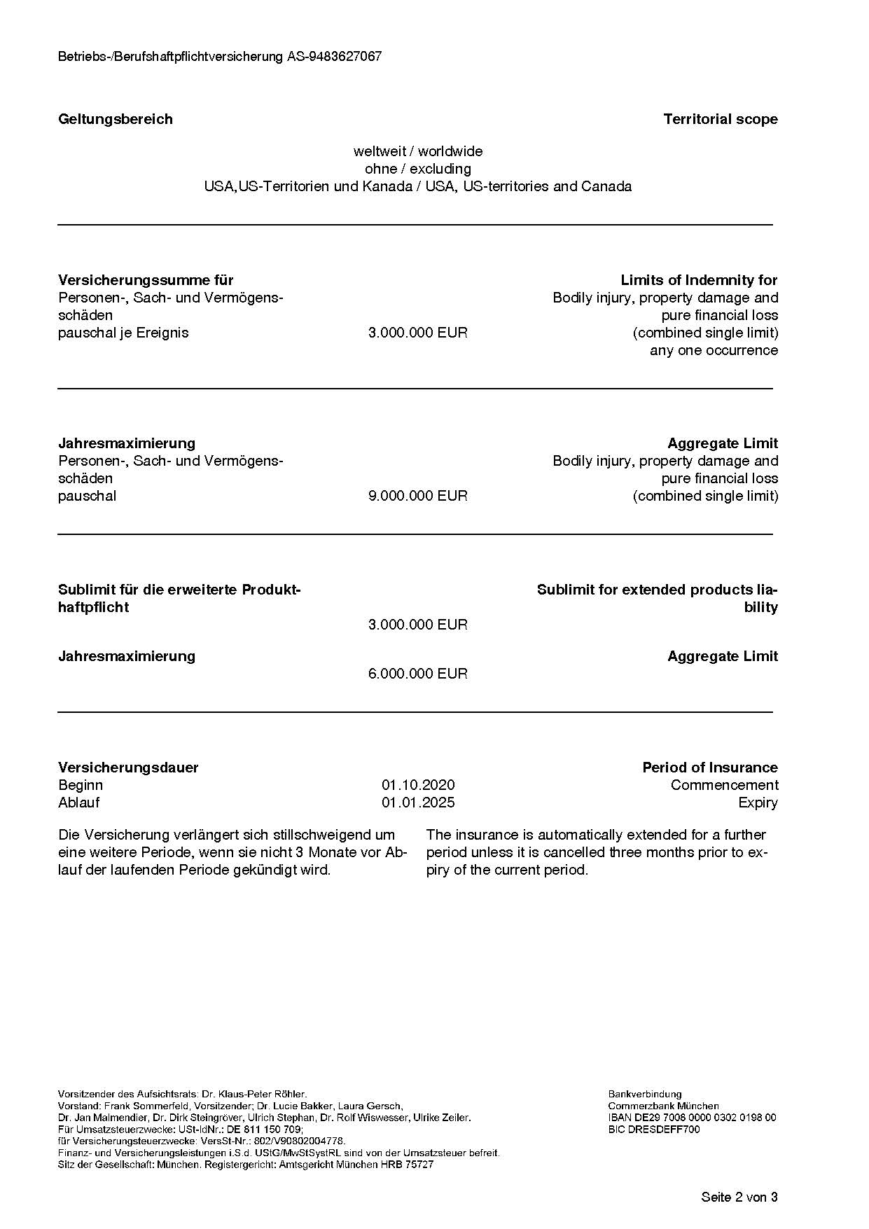 Haftpflichtversicherung