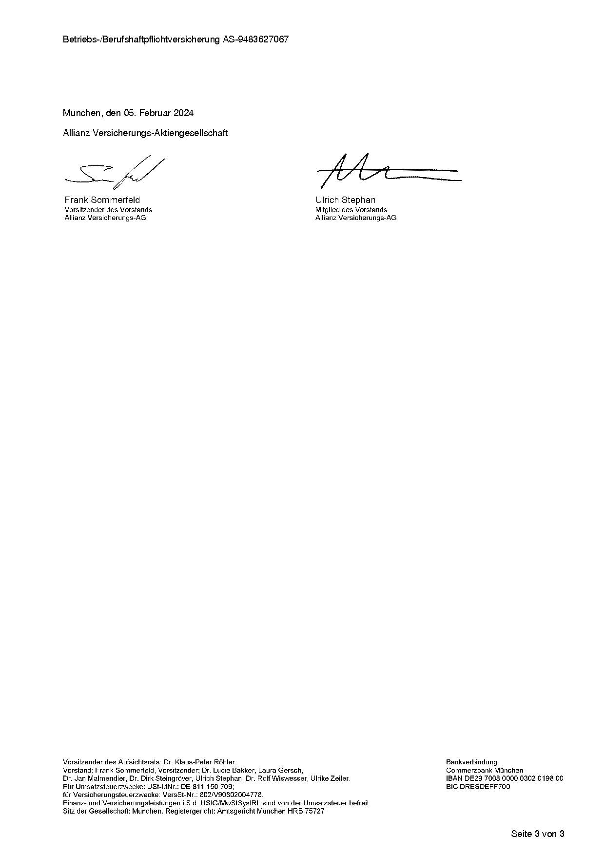 Haftpflichtversicherung